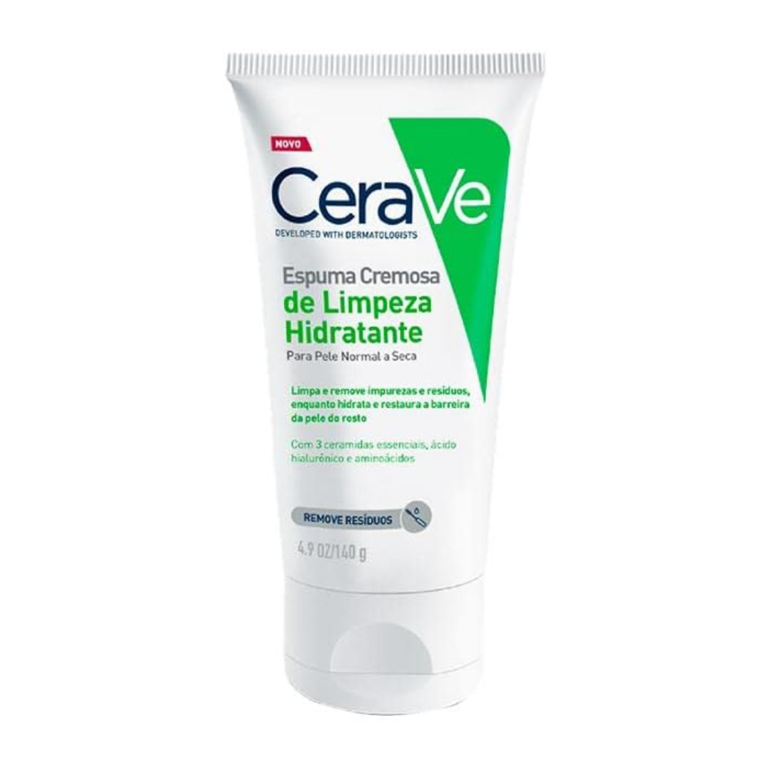 Solução Inteligente: CeraVe, Espuma Cremosa de Limpeza Hidratante, com Ácido Hialurônico